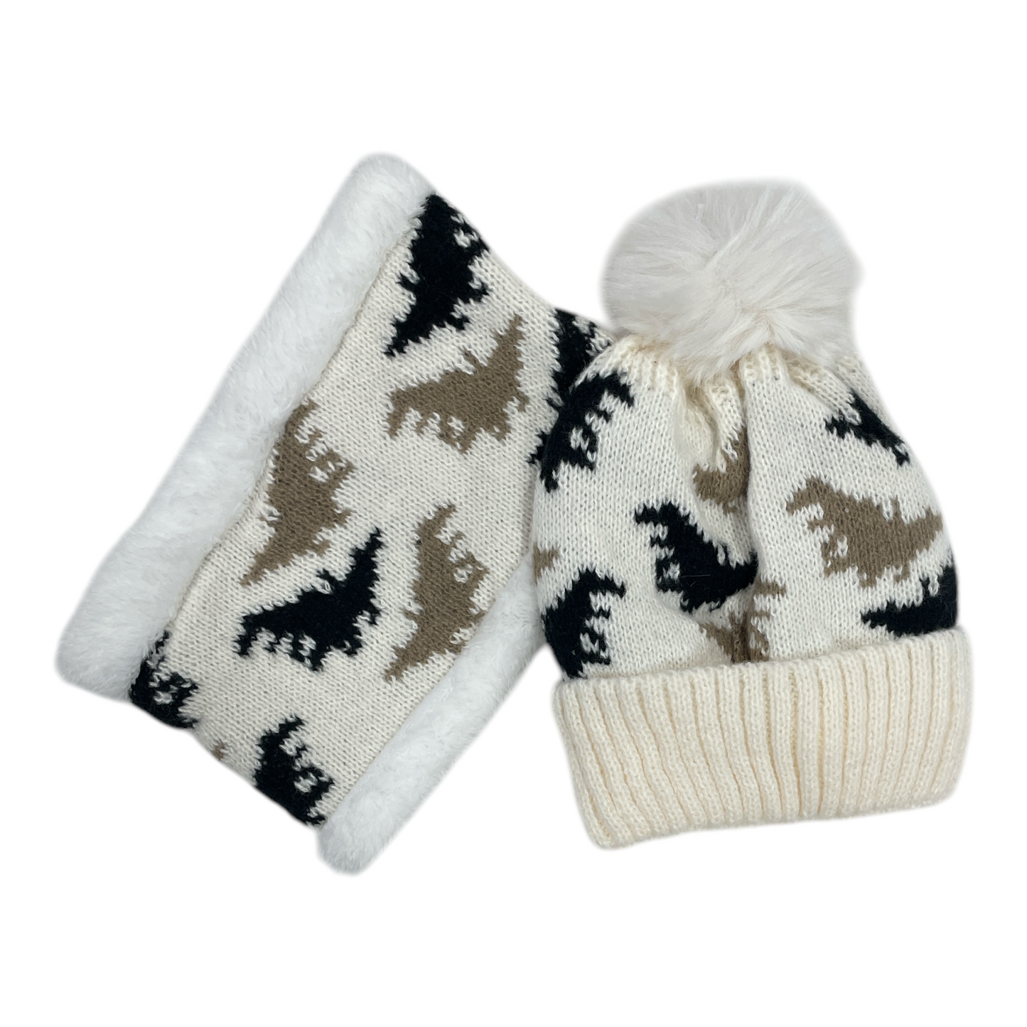Set gorro y cuello, Dino