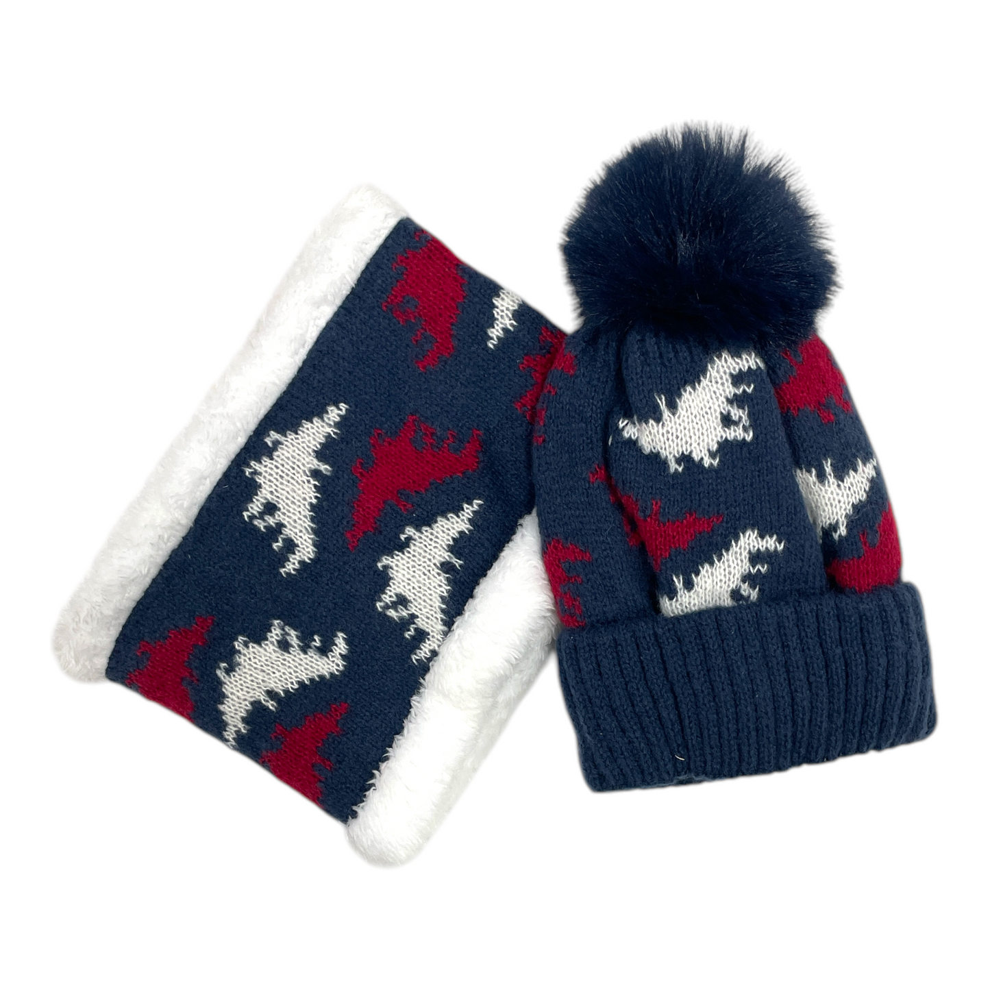 Set gorro y cuello, Dino