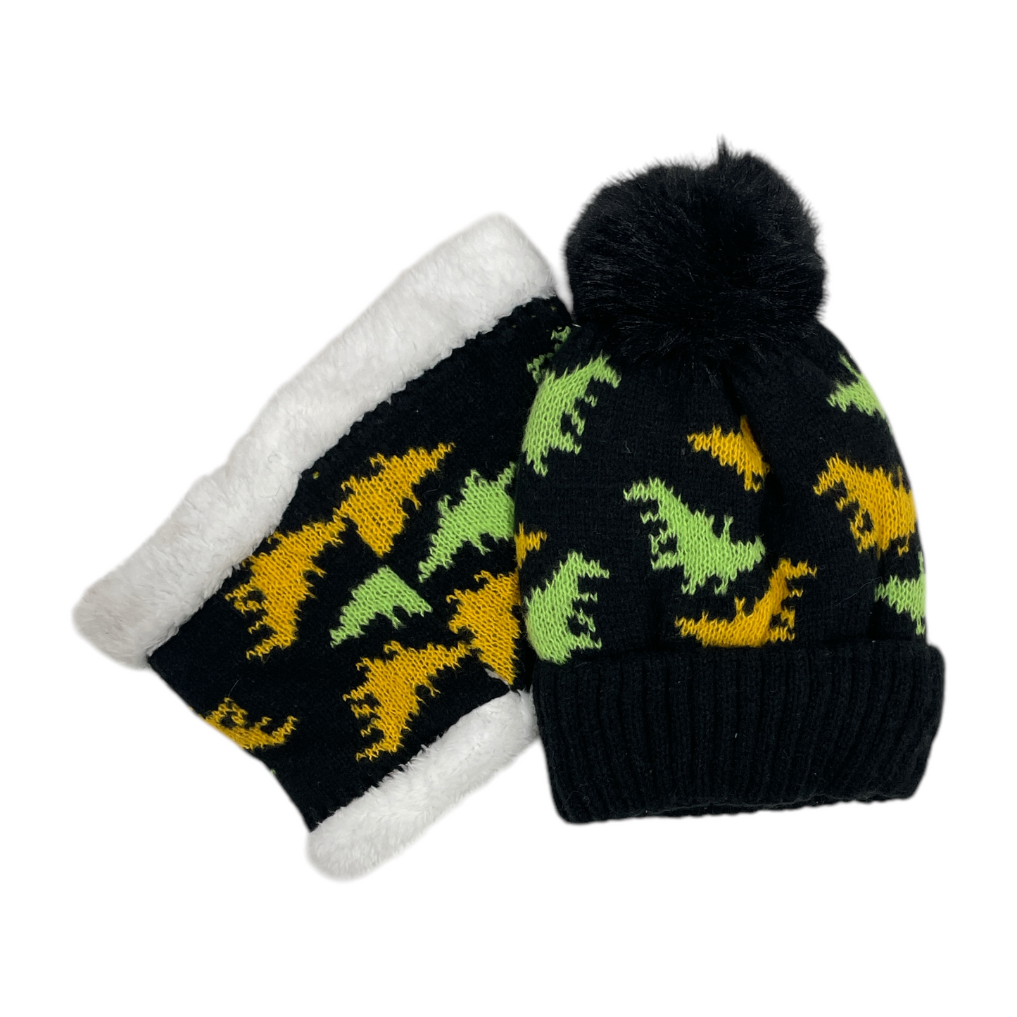 Set gorro y cuello, Dino