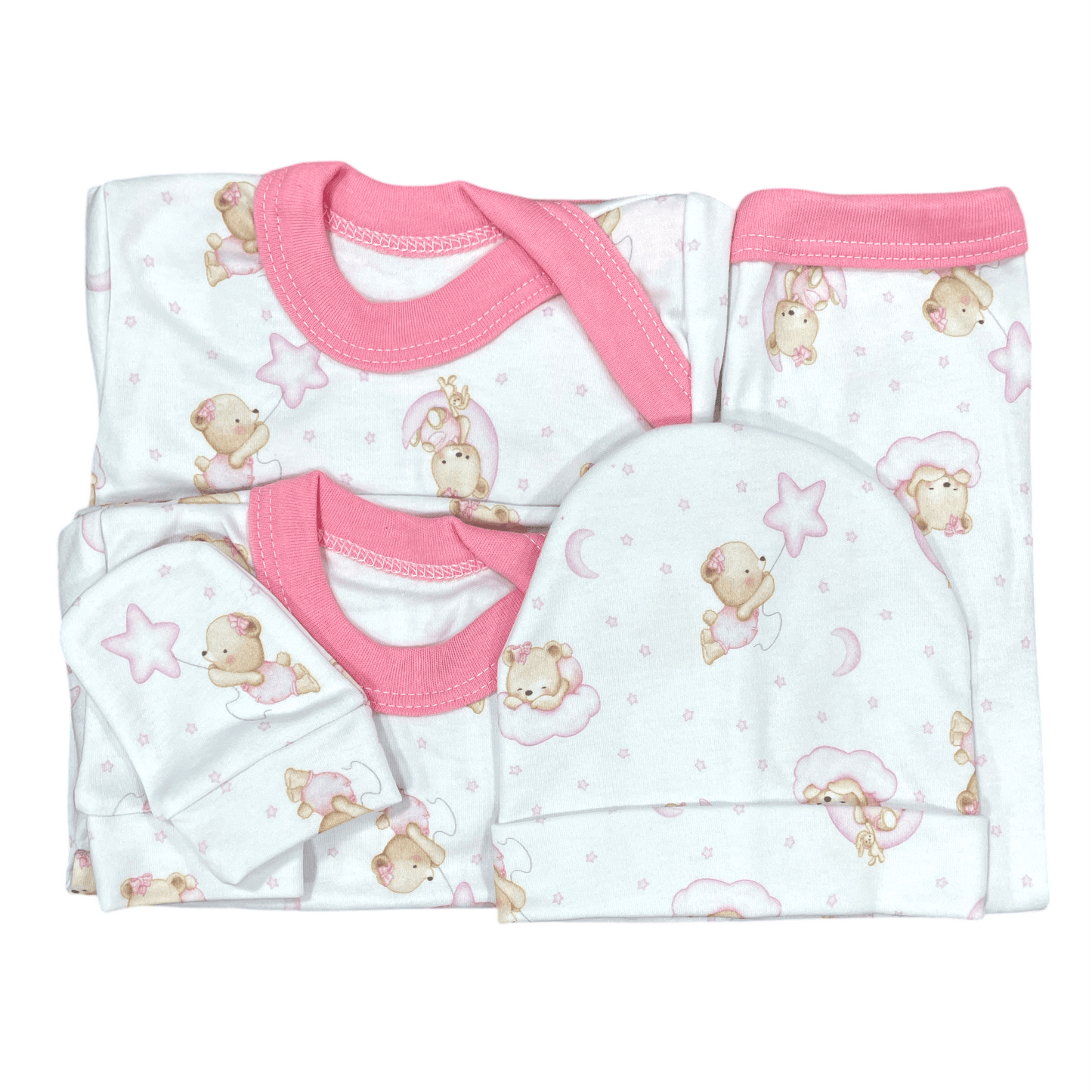 Ajuar diseño rosado bebe - Palimu