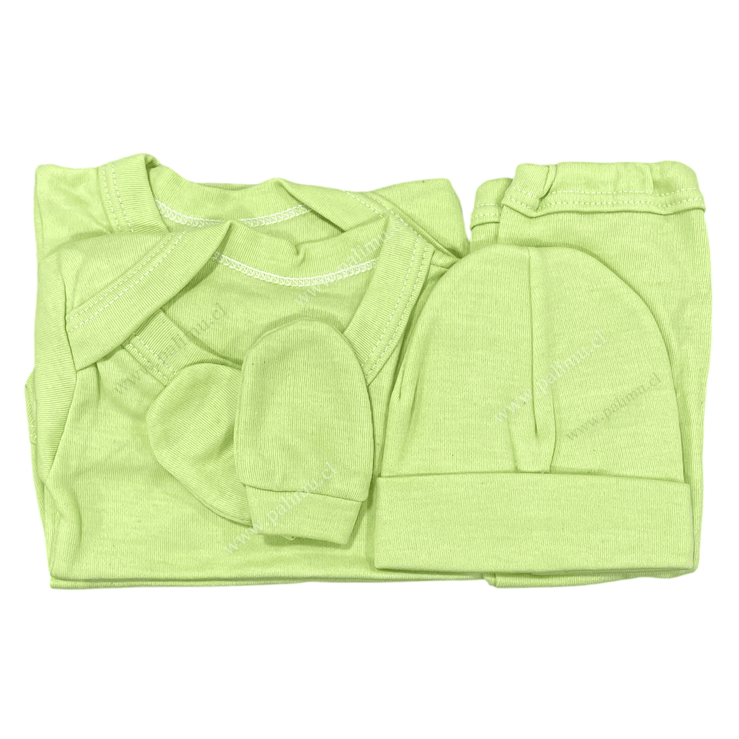 Ajuar liso verde limón 0-3m - Palimu
