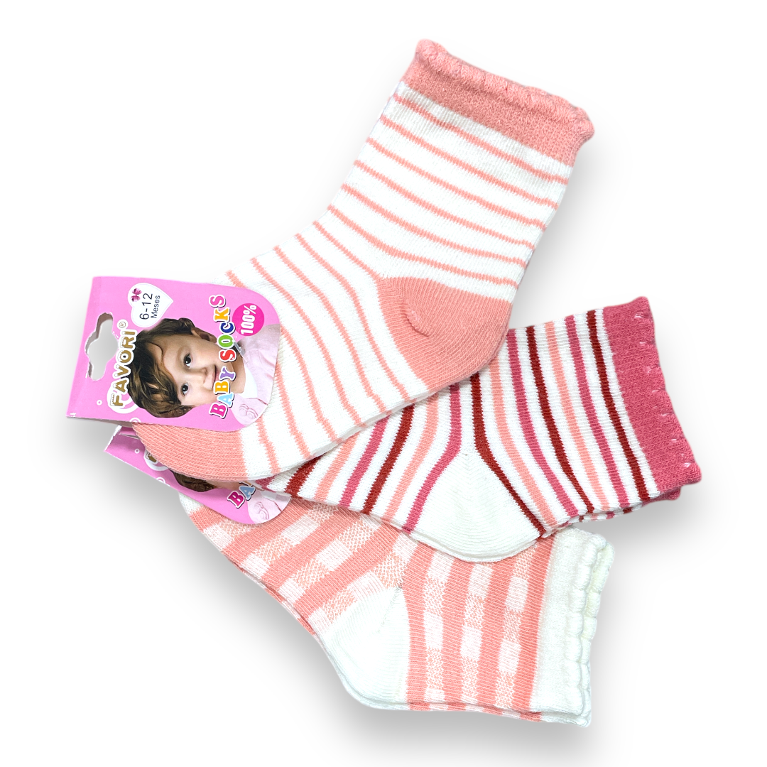 Set de 3 calcetines 6-12m favori niña
