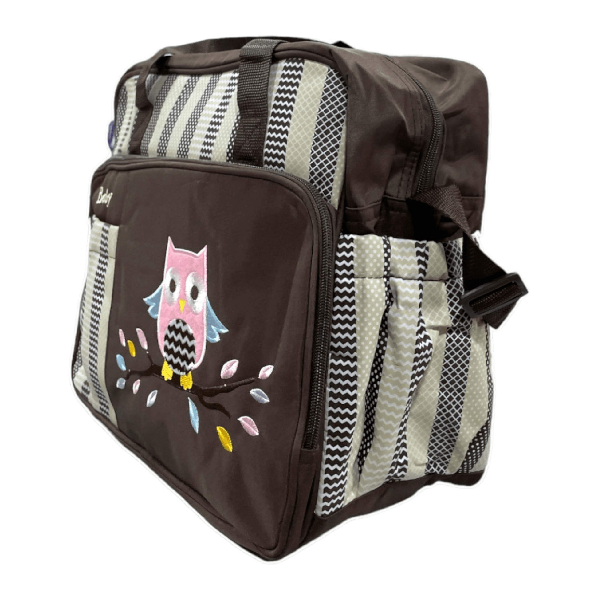 Bolso buho cafe con rosado - Palimu