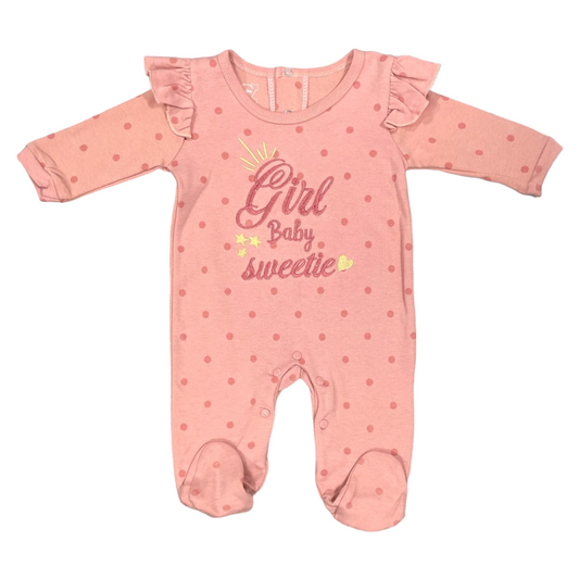 Enterito de algodón Girl coral 3-6m