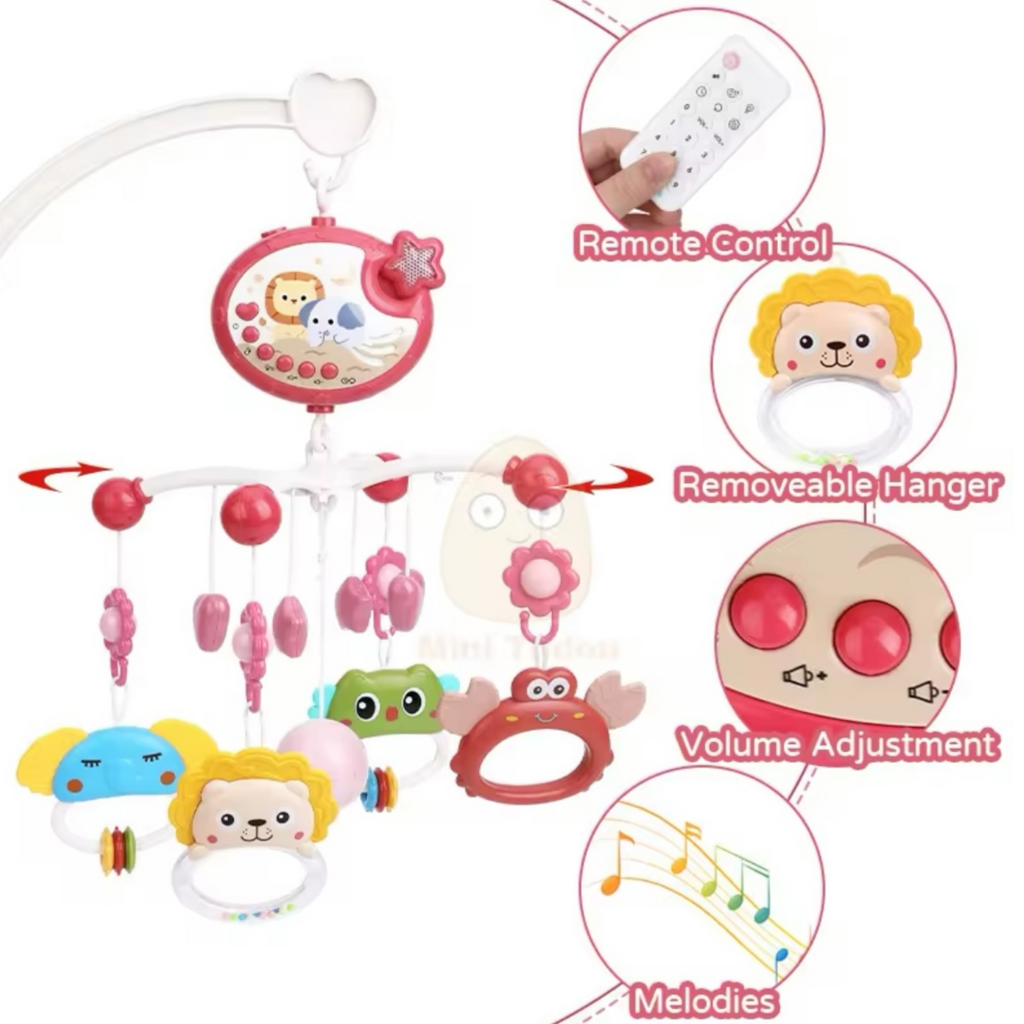 Movil musical Animalitos, 2 colores