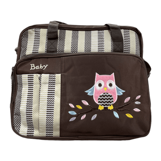 Bolso buho cafe con rosado - Palimu
