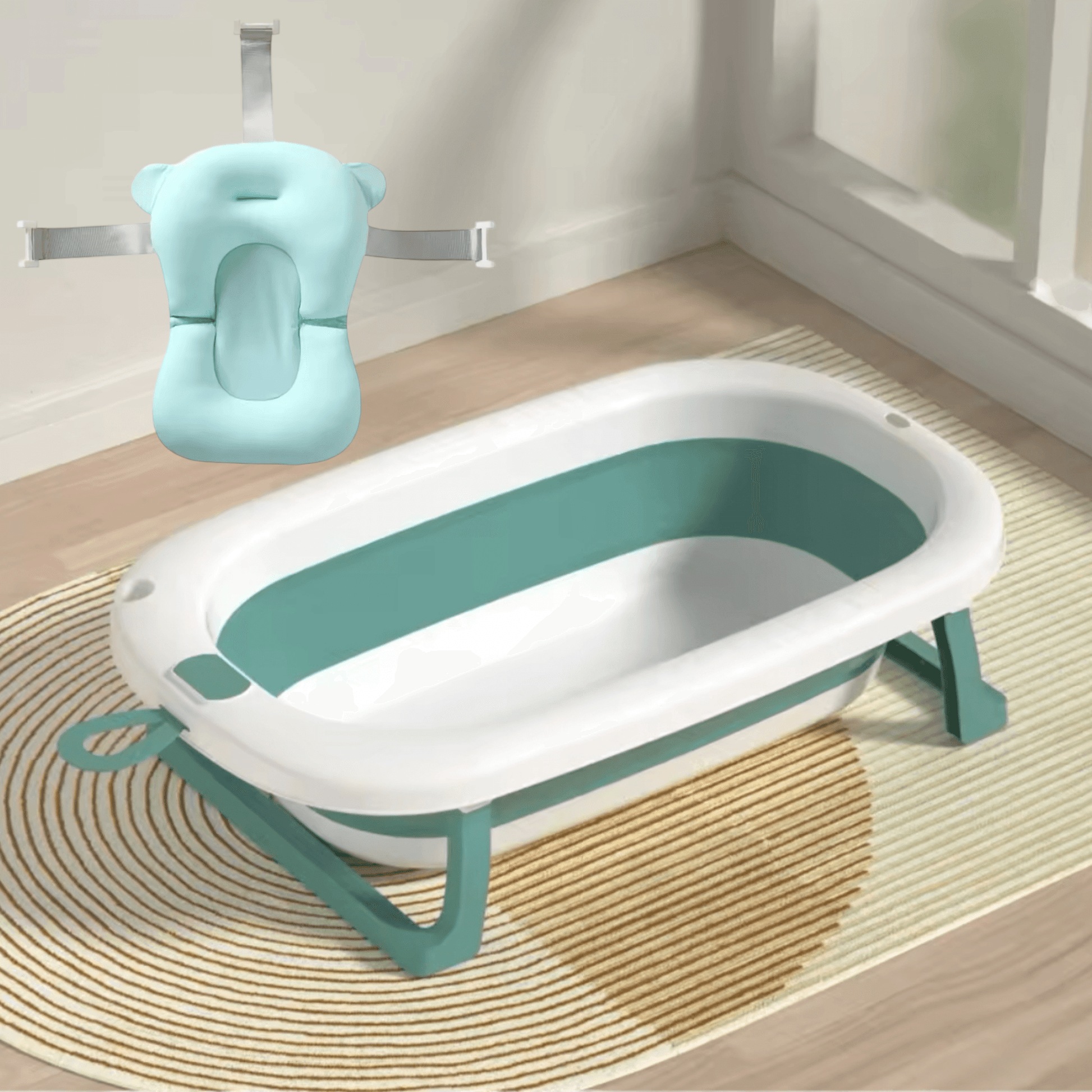 Bañera plegable con cojin verde agua - Palimu