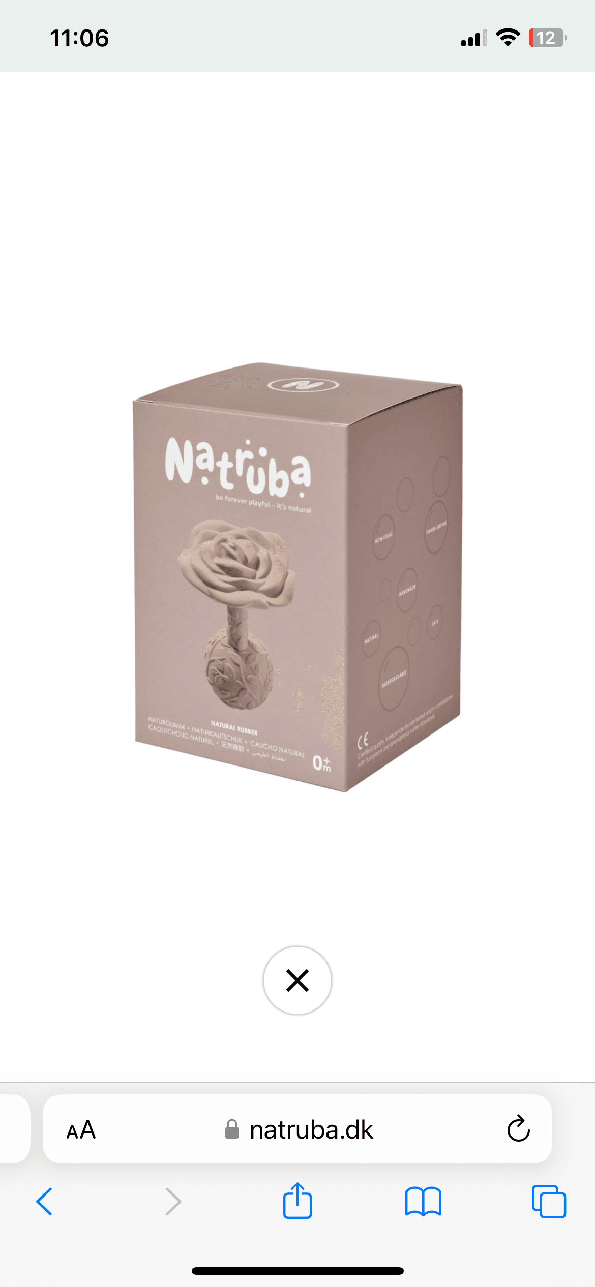 Mordedor sonajero rosa beige Natruba - Palimu