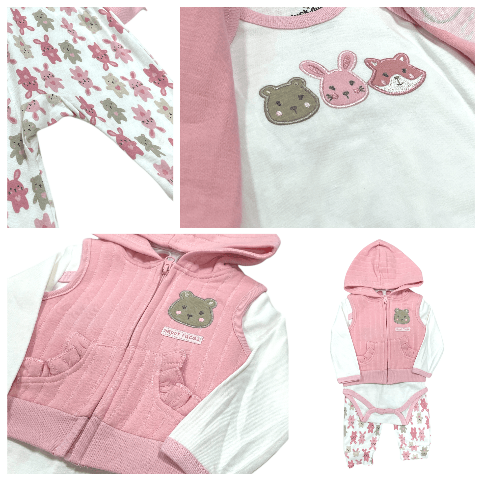 Conjunto de 3 piezas, Rosa - Palimu