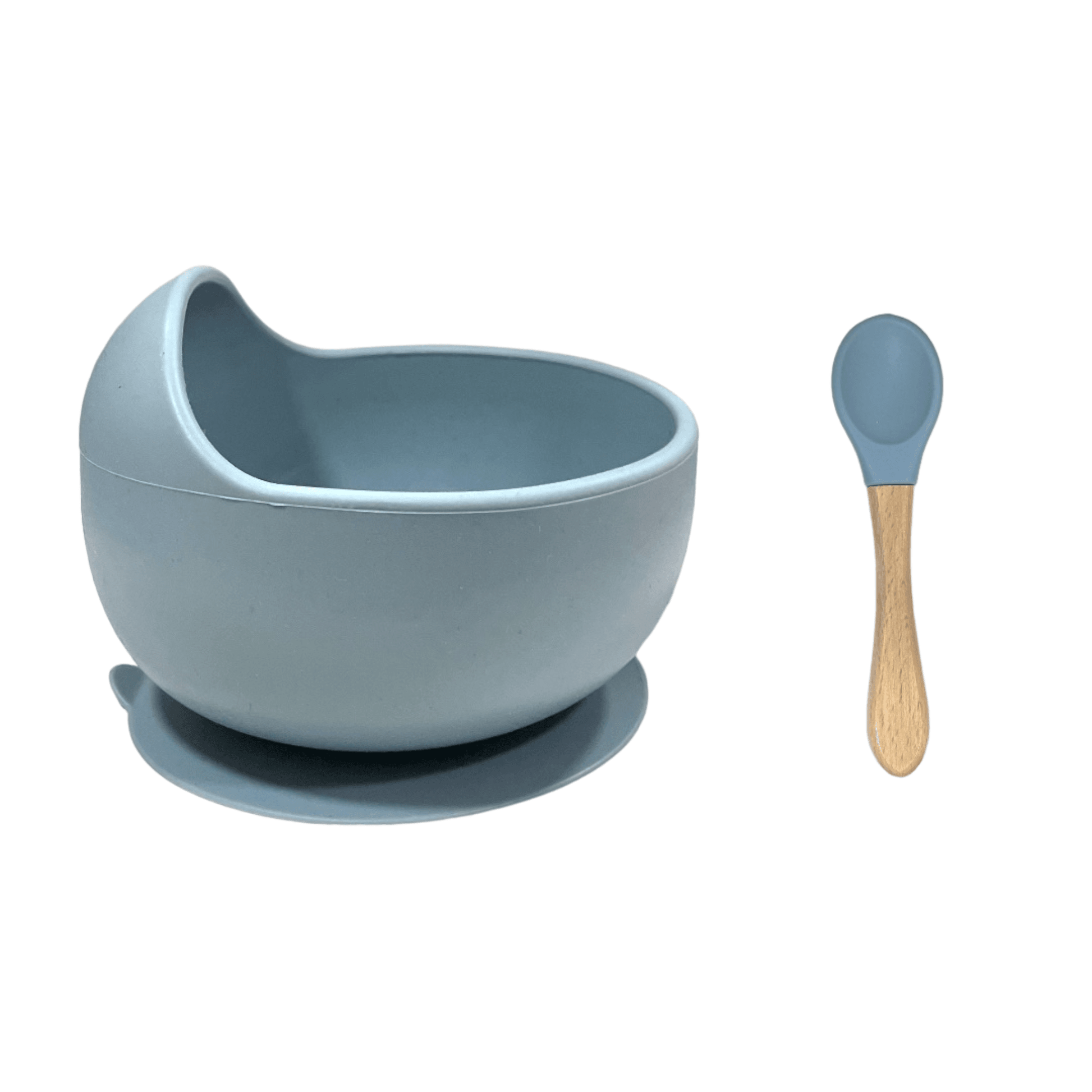 Bowl de silicona con cuchara gris - Palimu