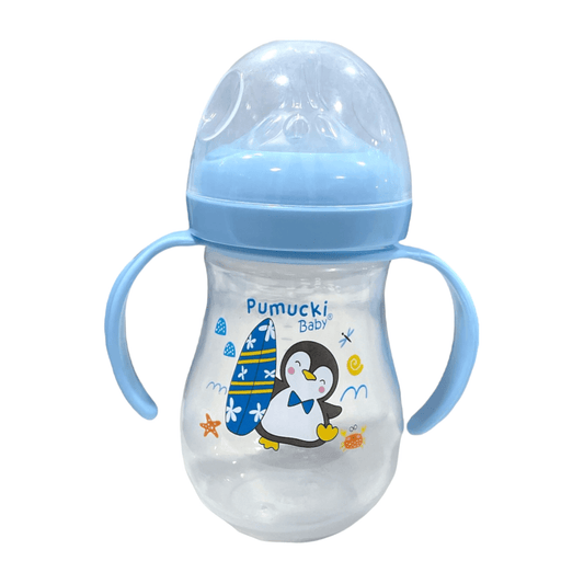 Mamadera 180 ml boca ancha celeste Pumucki - Palimu