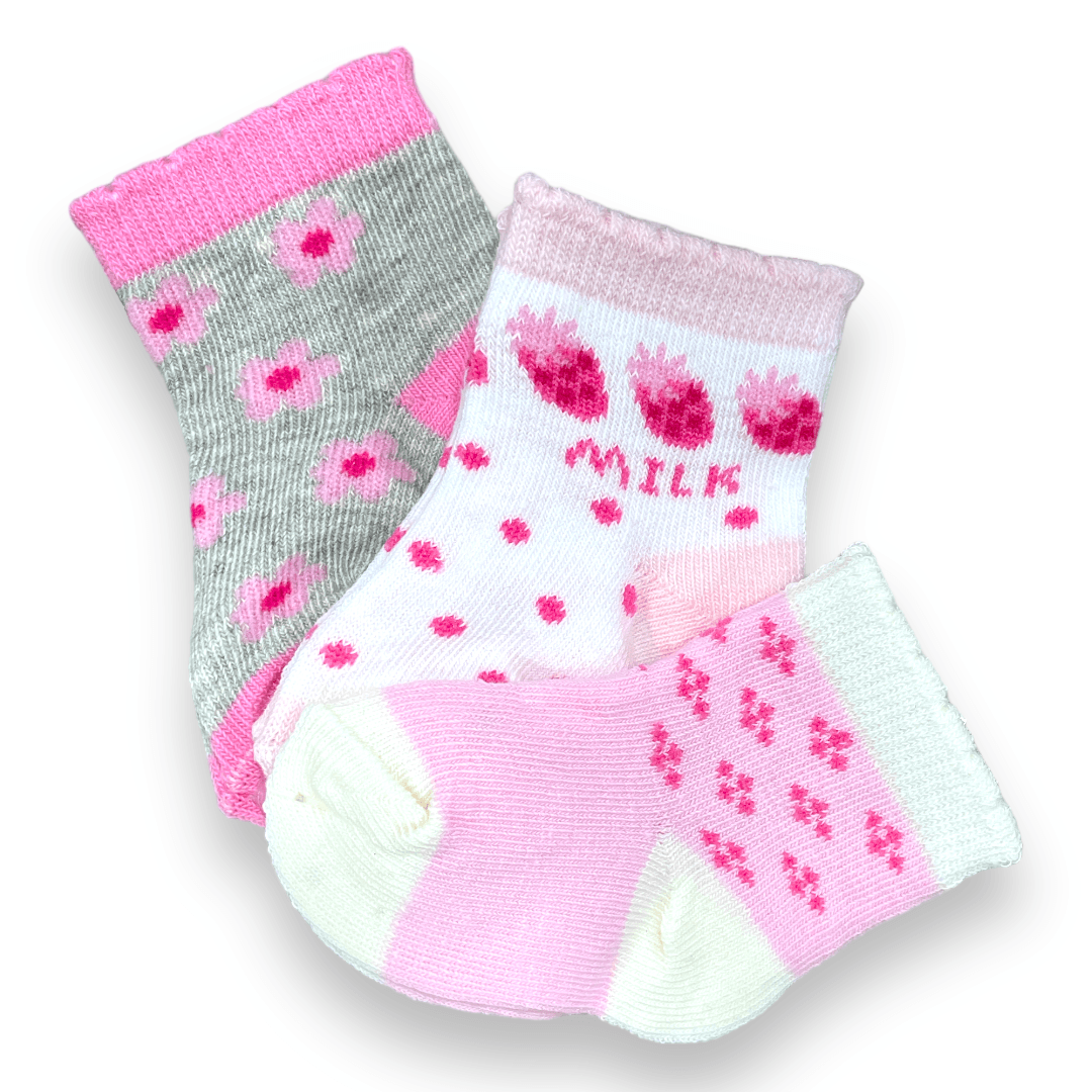 Set de 3 calcetines de niña 0-3m - Palimu