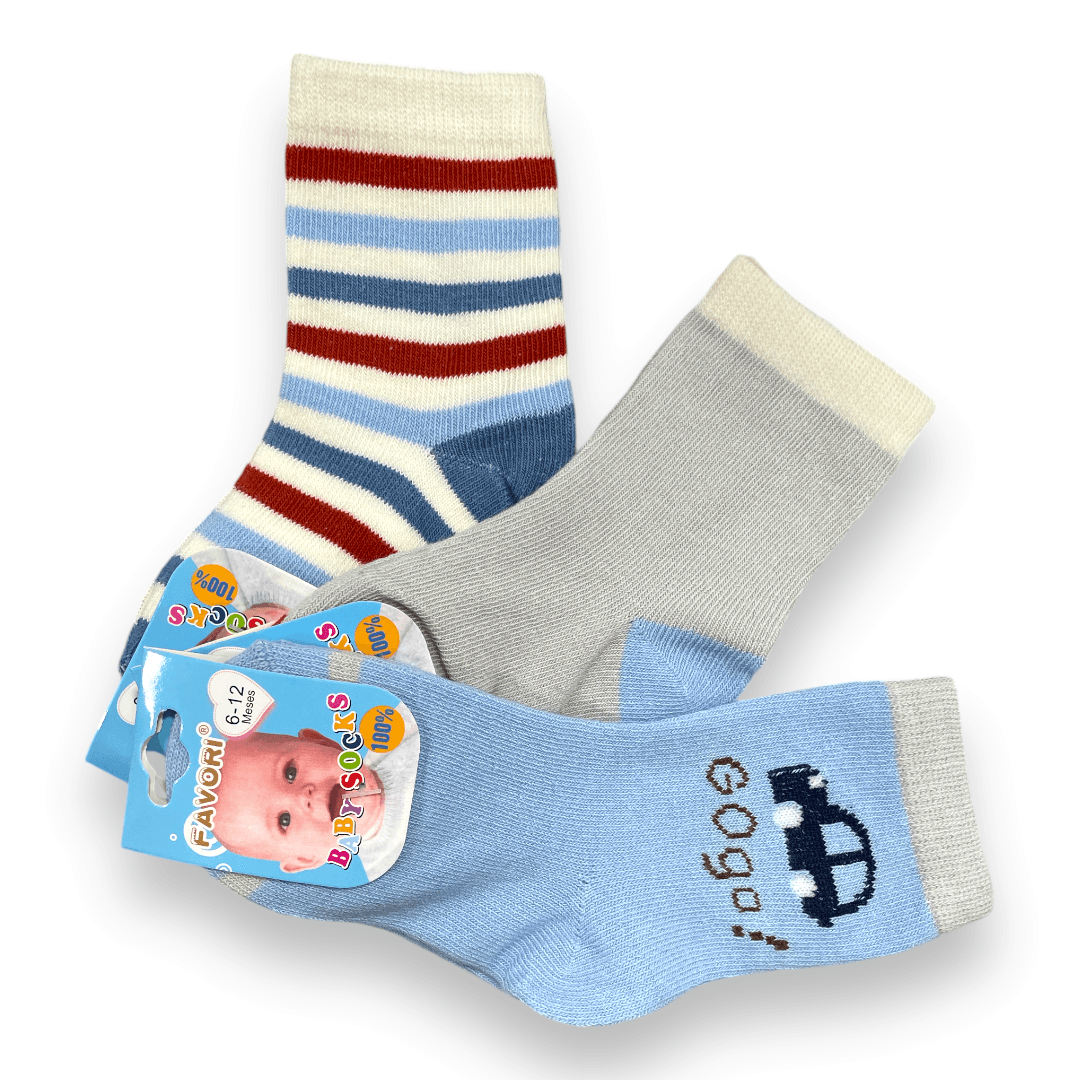 Set de 3 calcetines 6-12m favori niño - Palimu