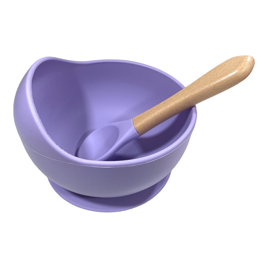 Bowl de silicona con cuchara Lila