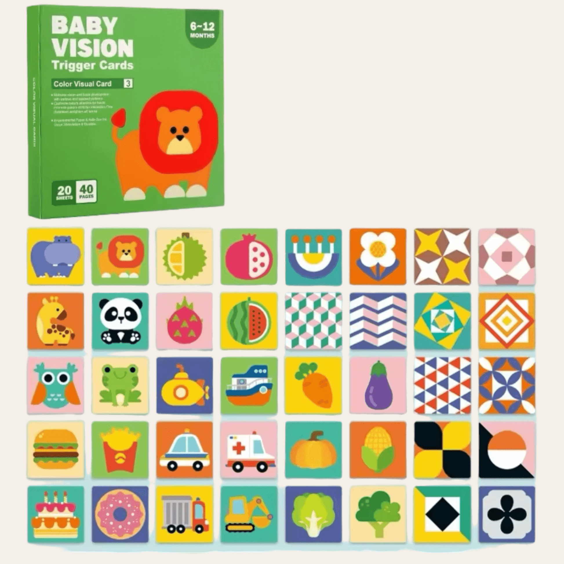 Tarjetas de estimulación visual para bebés - Palimu