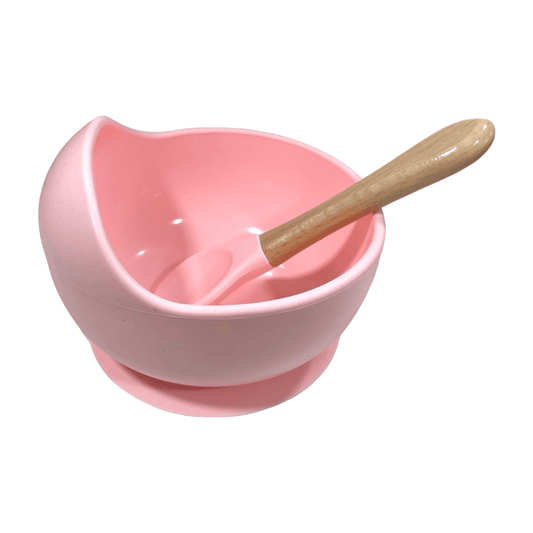 Bowl de silicona con cuchara Rosado - Palimu