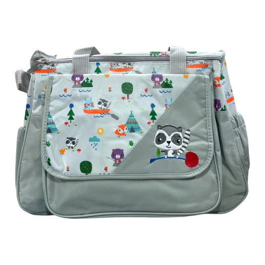Bolso maternal mapache gris