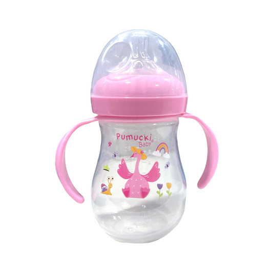 Mamadera 180 ml boca ancha rosada Pumucki