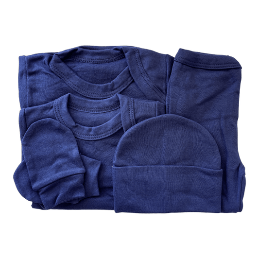 Ajuar liso azul marino 0-3m - Palimu