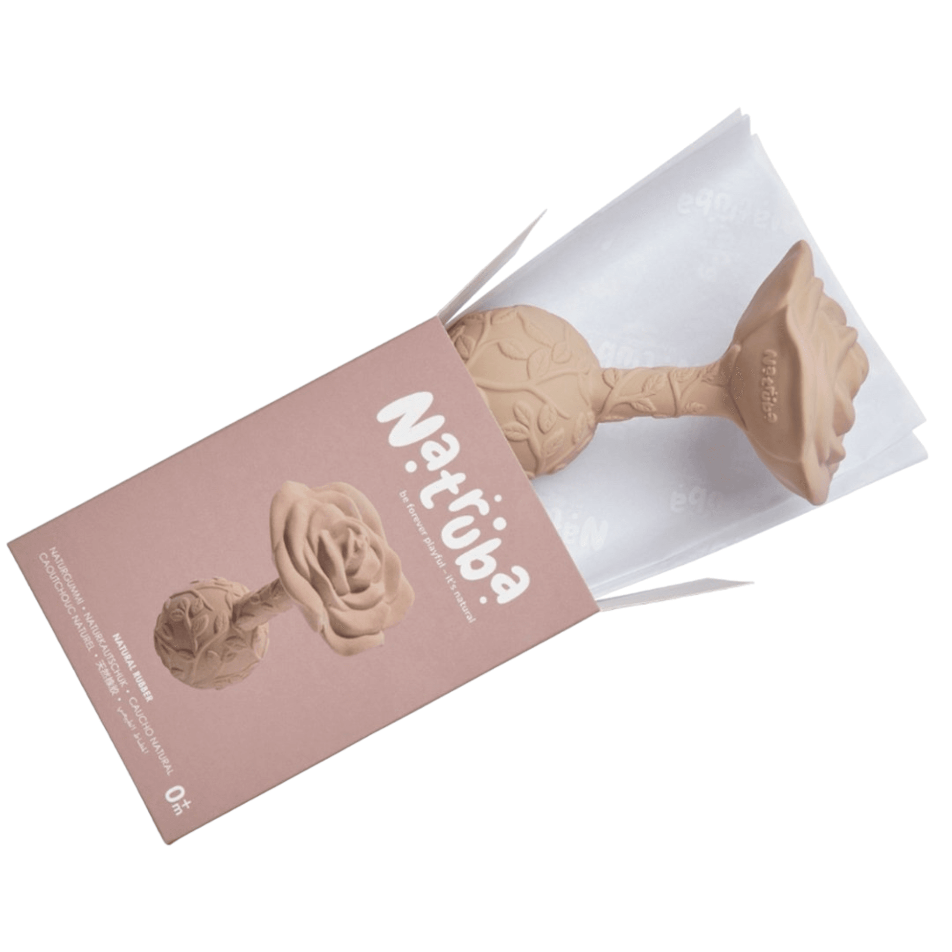 Mordedor sonajero rosa beige Natruba - Palimu