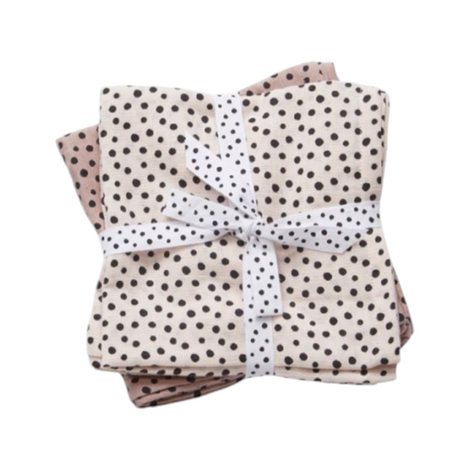 Set 2 Mantas Muselina Happy Dots Rosa Done by deer