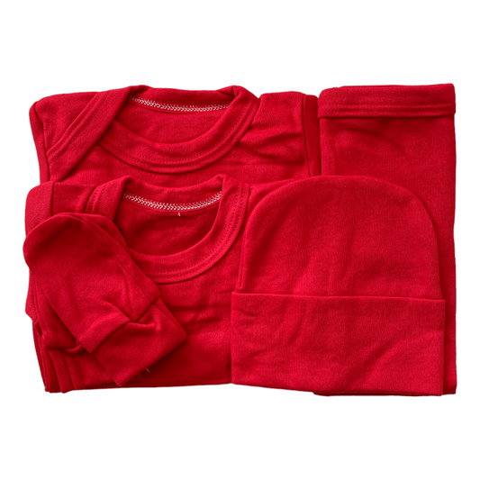 ajuar liso rojo 0-3m - Palimu