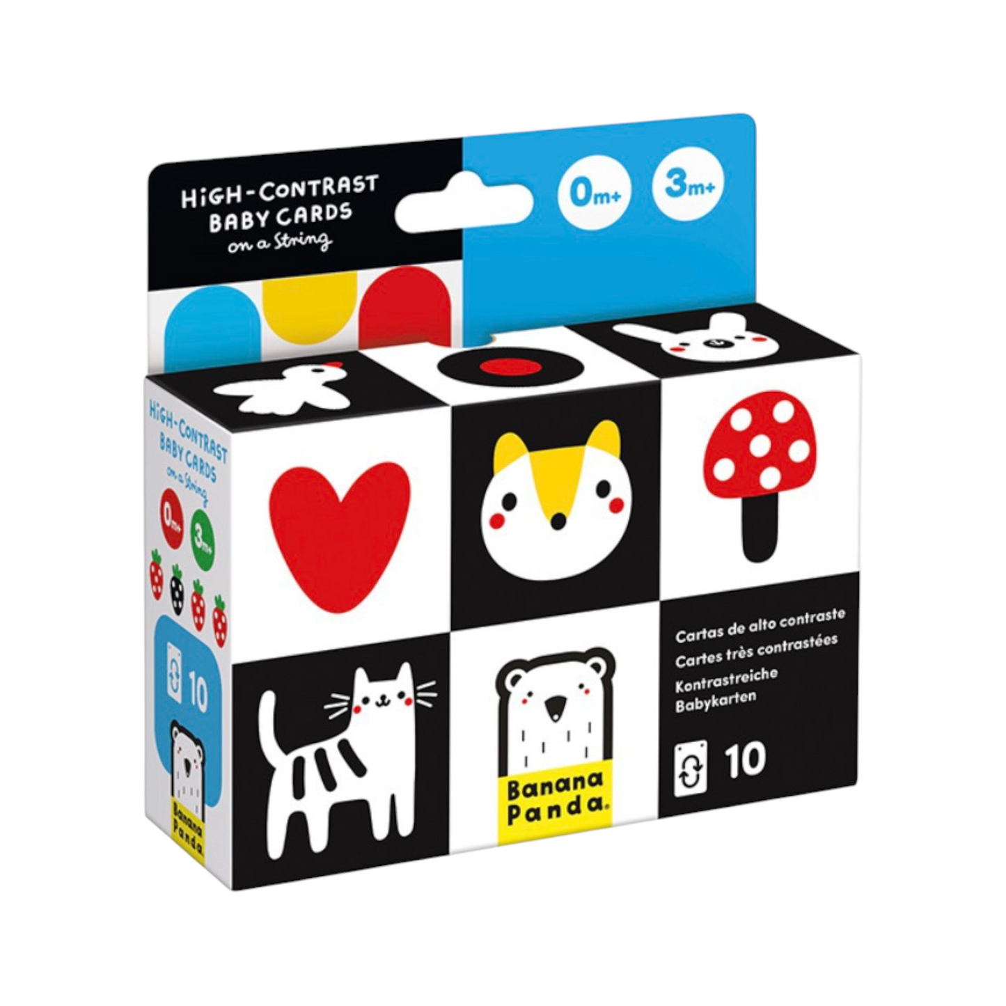 Tarjetas de alto contraste para bebés 0M+, 3M+