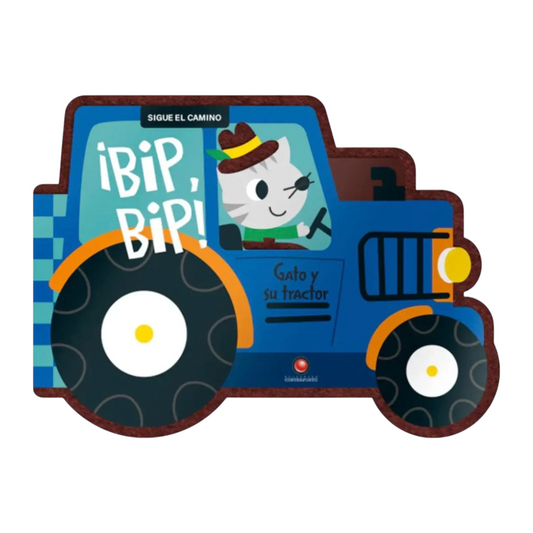 Gato y su tractor. ¡Bip, bip!