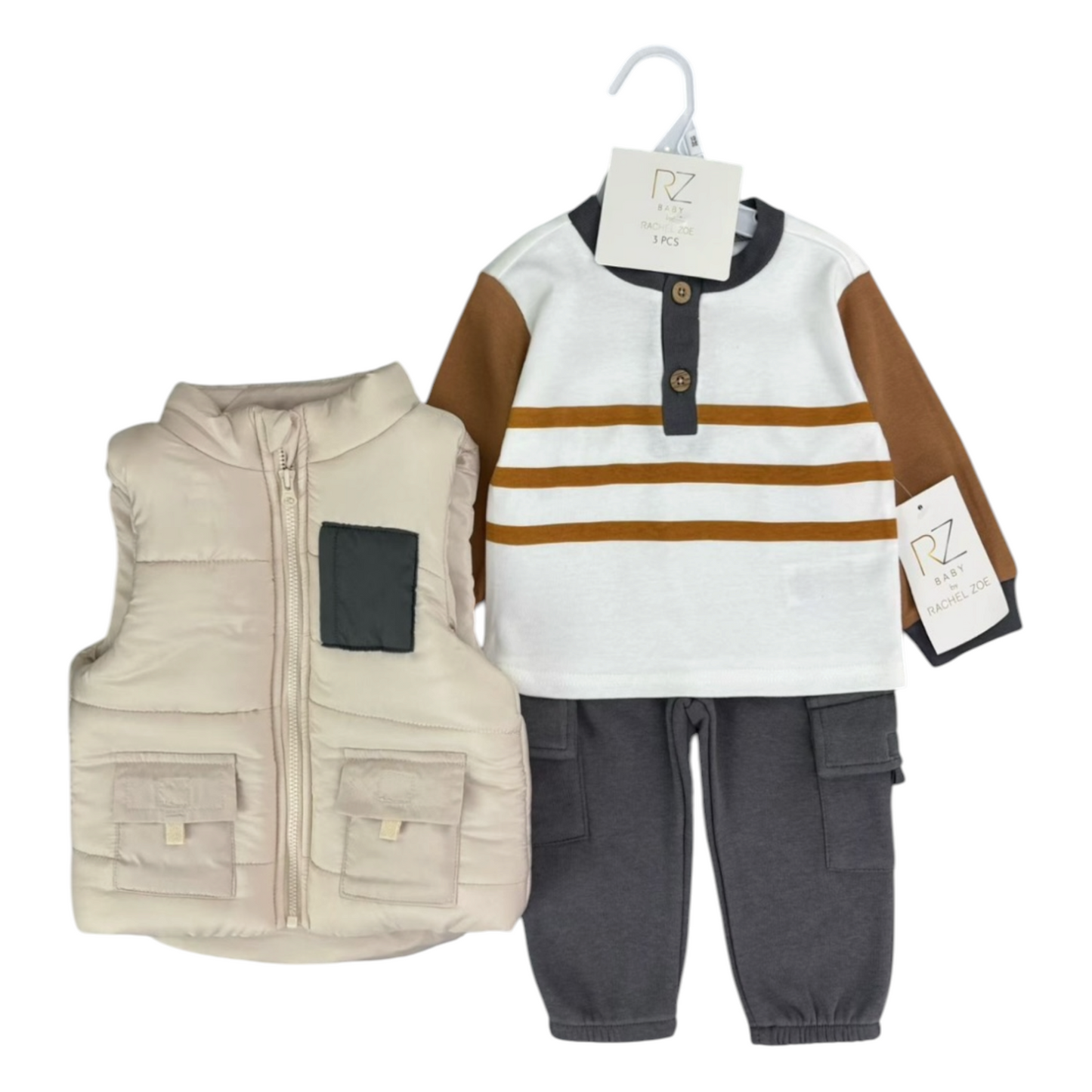 Conjunto 3 piezas gris