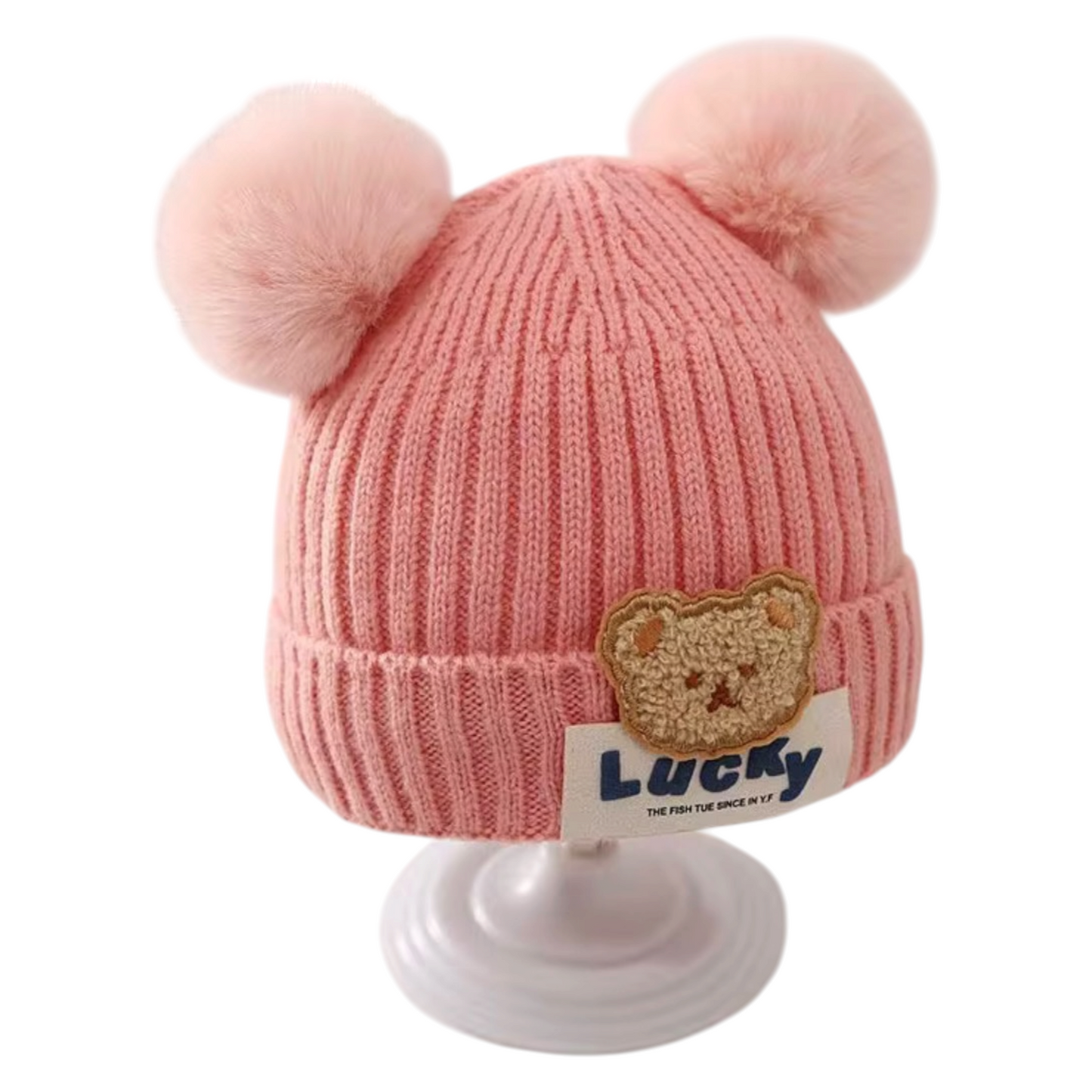 Gorro de bebé osito pompom