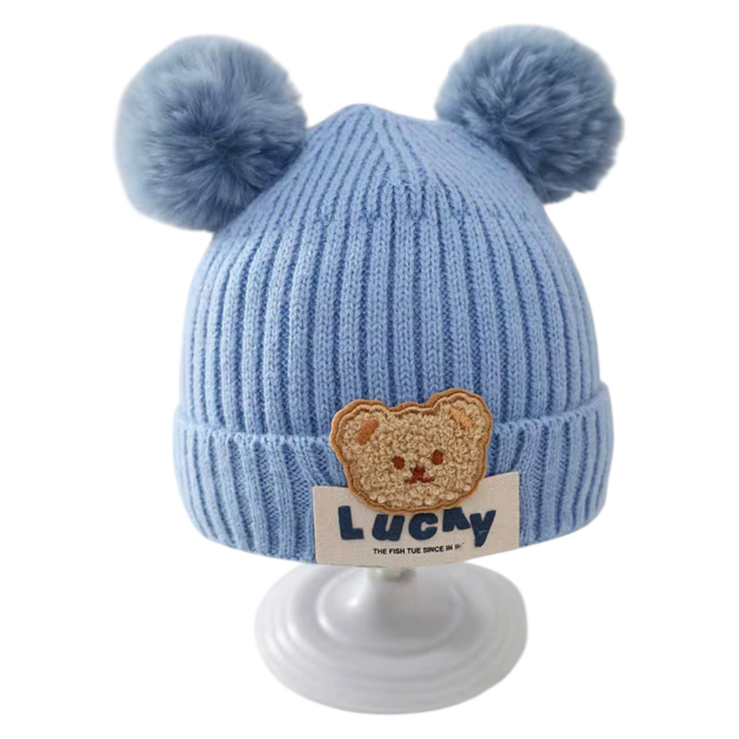 Gorro de bebé osito pompom