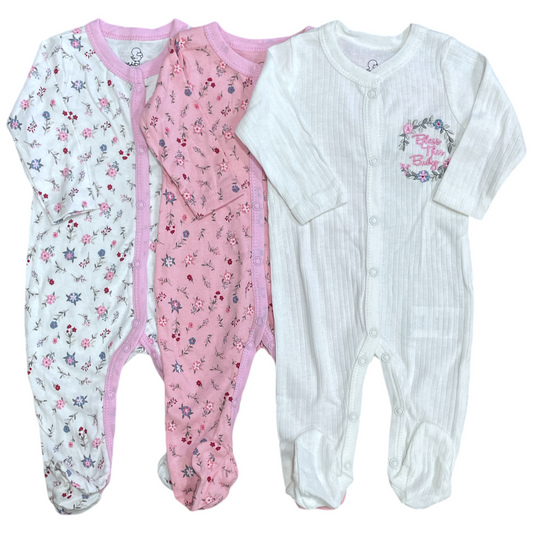 Tripack pijamas de algodón, Blanco