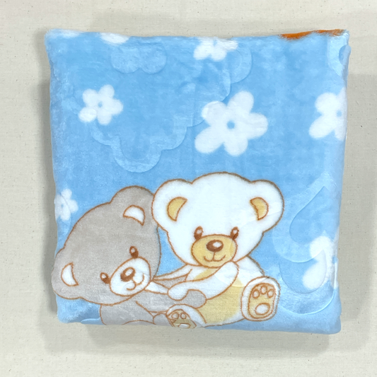 Manta de plush celeste, Ositos