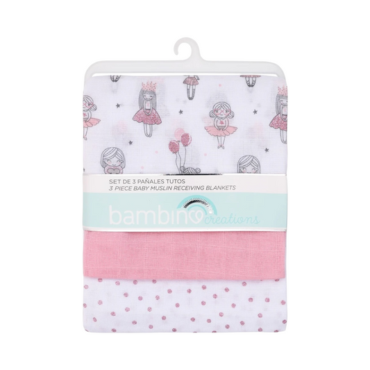 Set de 3 pañales tuto, Globos rosa