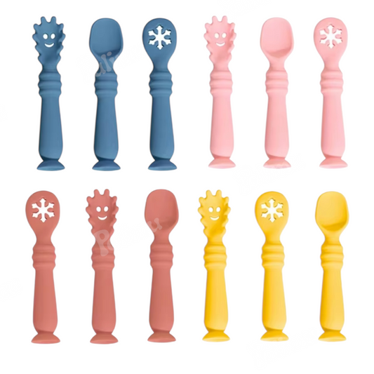 Set de 3 cubiertos de aprendizaje con ventosa