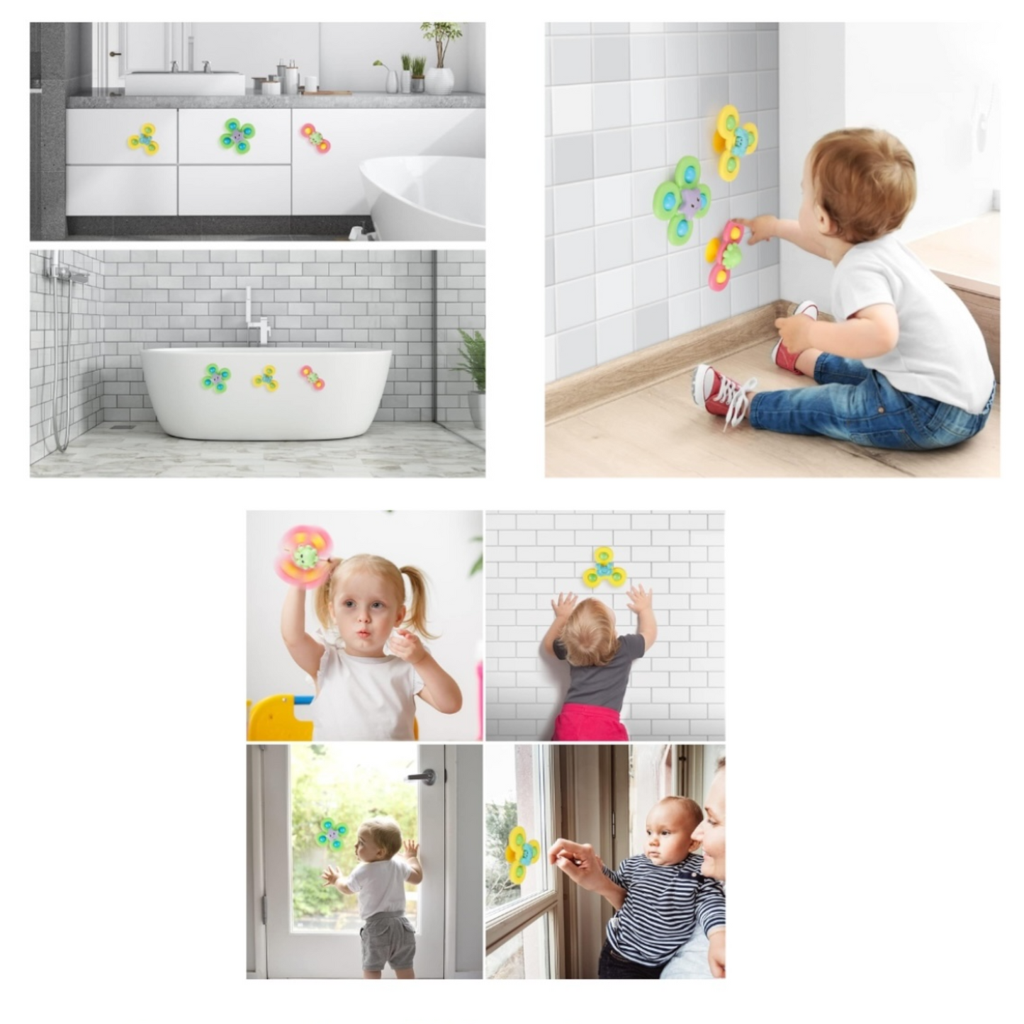 Set de 3 spinners con ventosa, Monstruitos