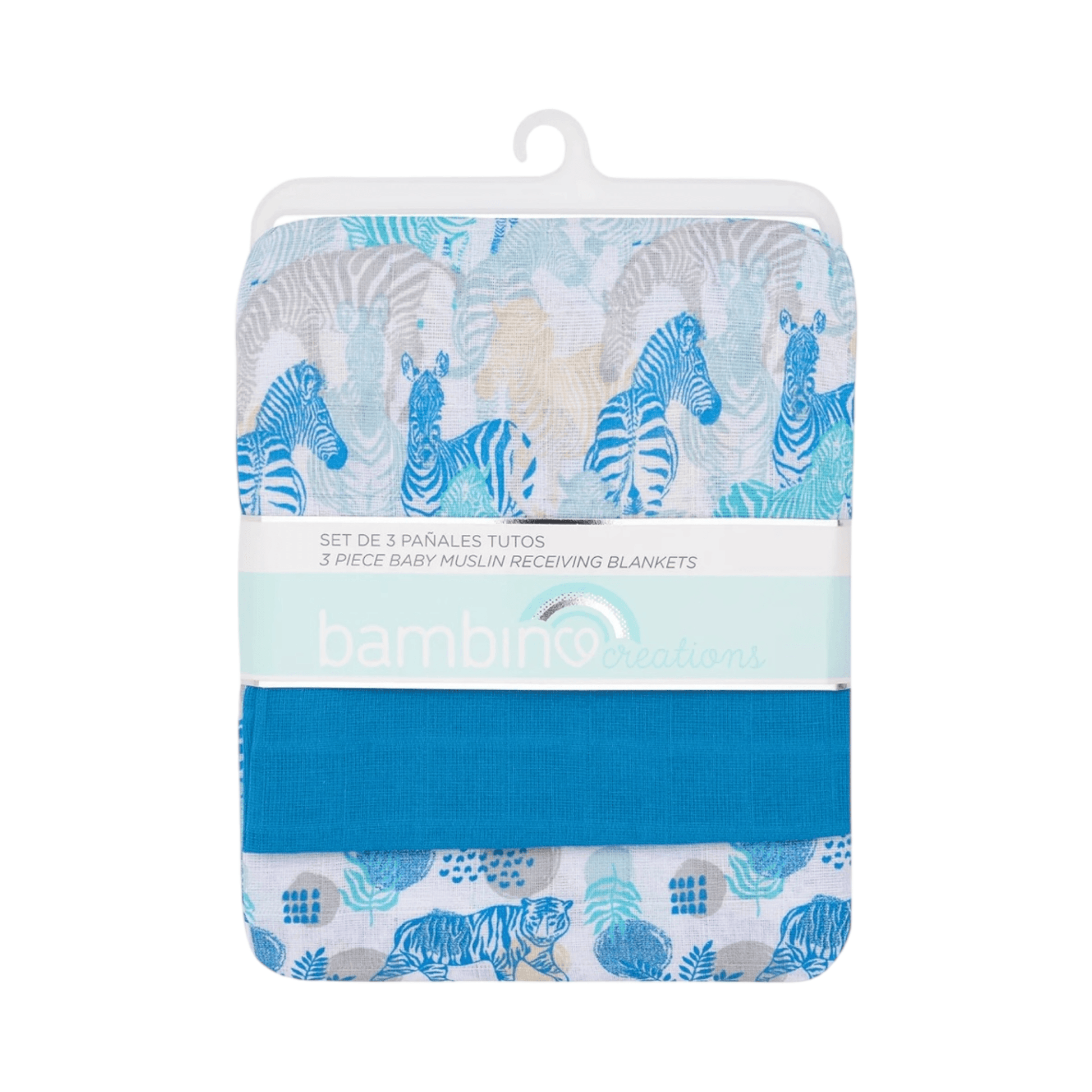 Set de 3 pañales tuto, Cebra celeste - Palimu