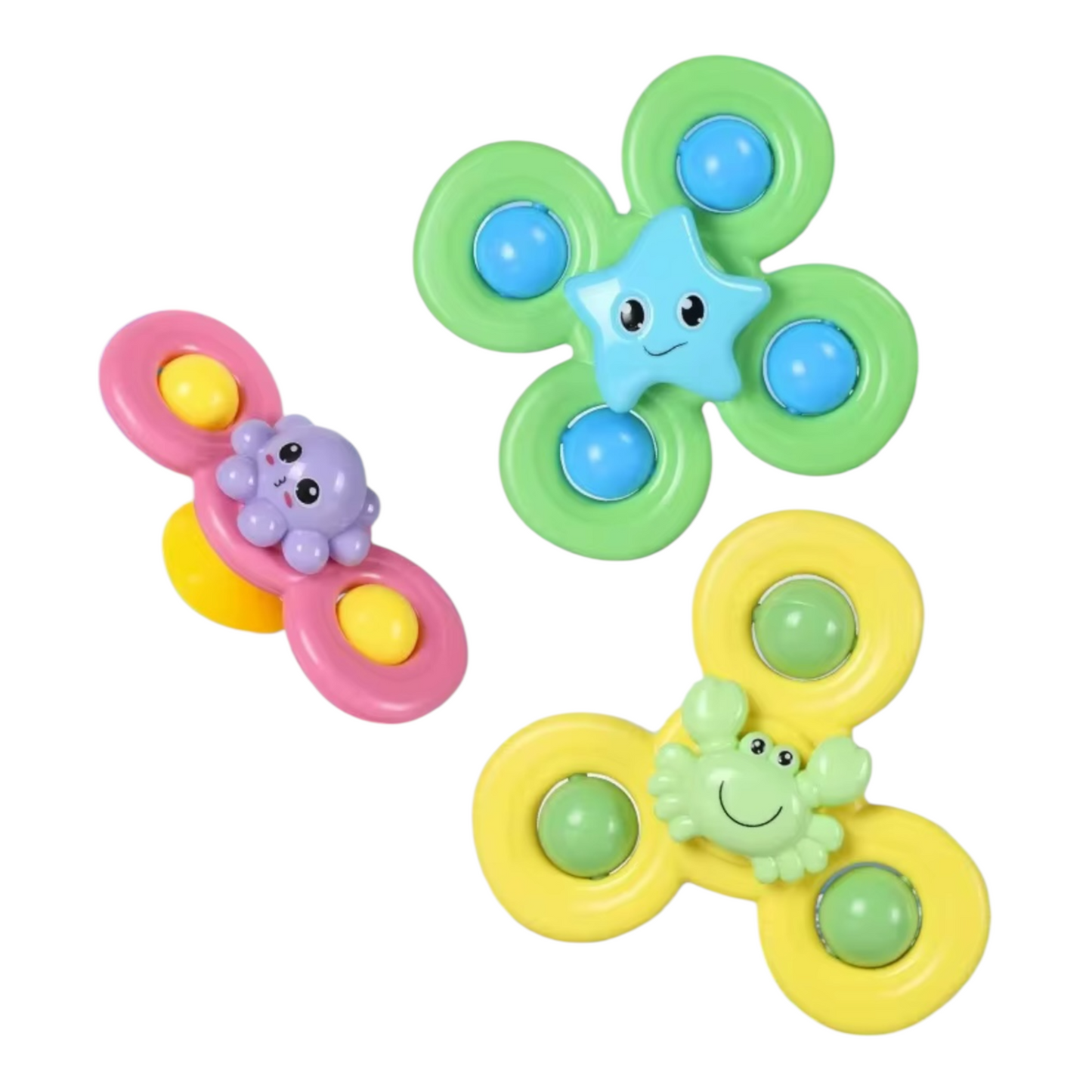 Set de 3 spinners con ventosa, Monstruitos