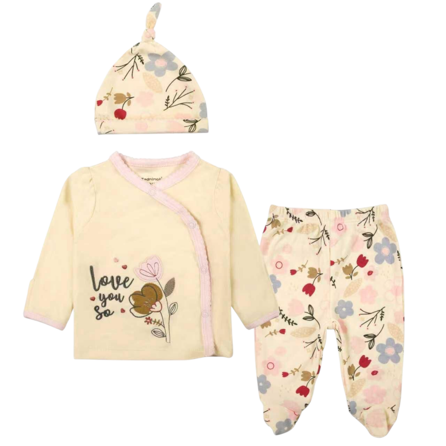 Conjunto de 3 piezas de algodón, Love