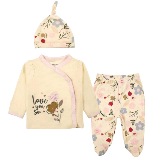 Conjunto de 3 piezas de algodón, Love