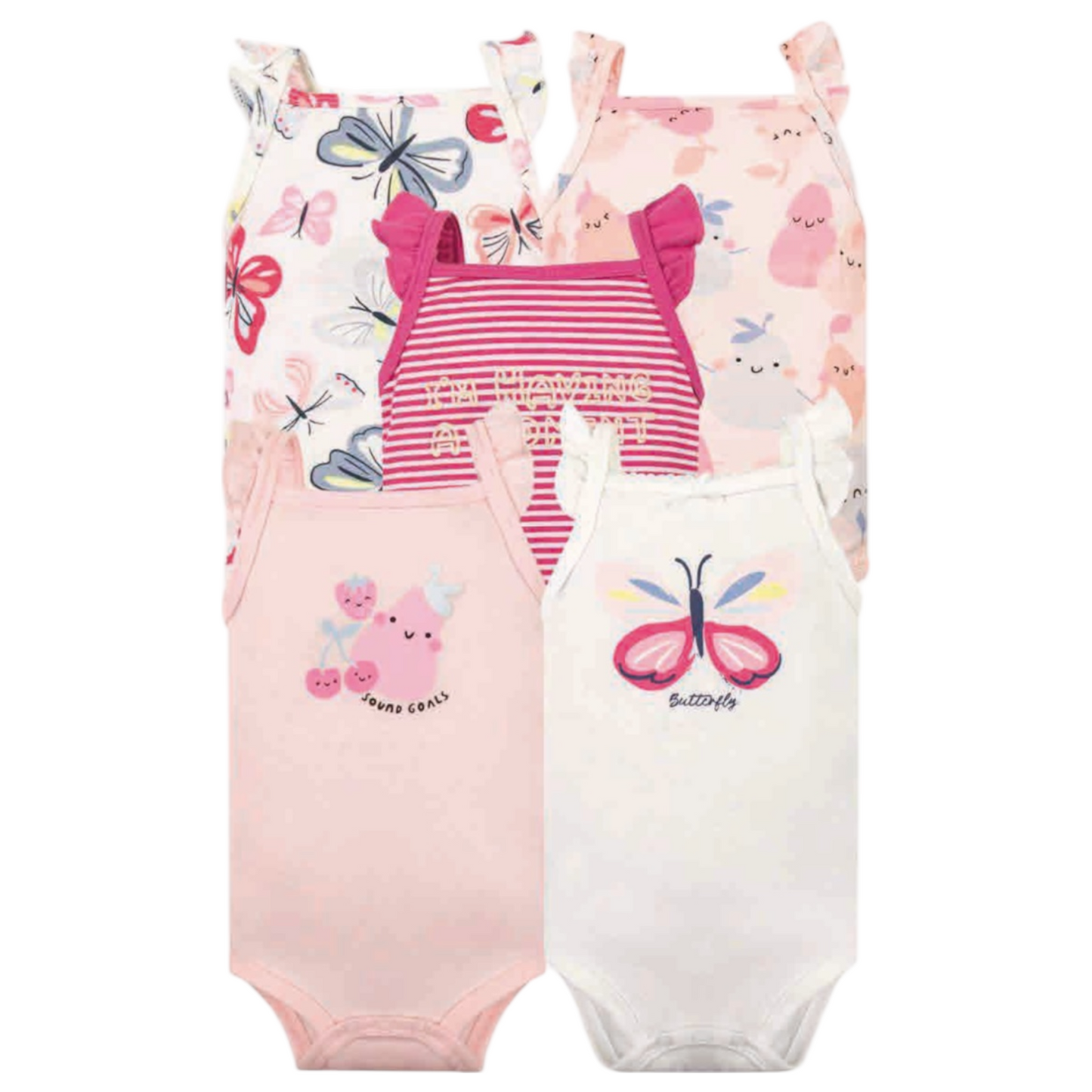 Set de 5 bodys, Mariposa