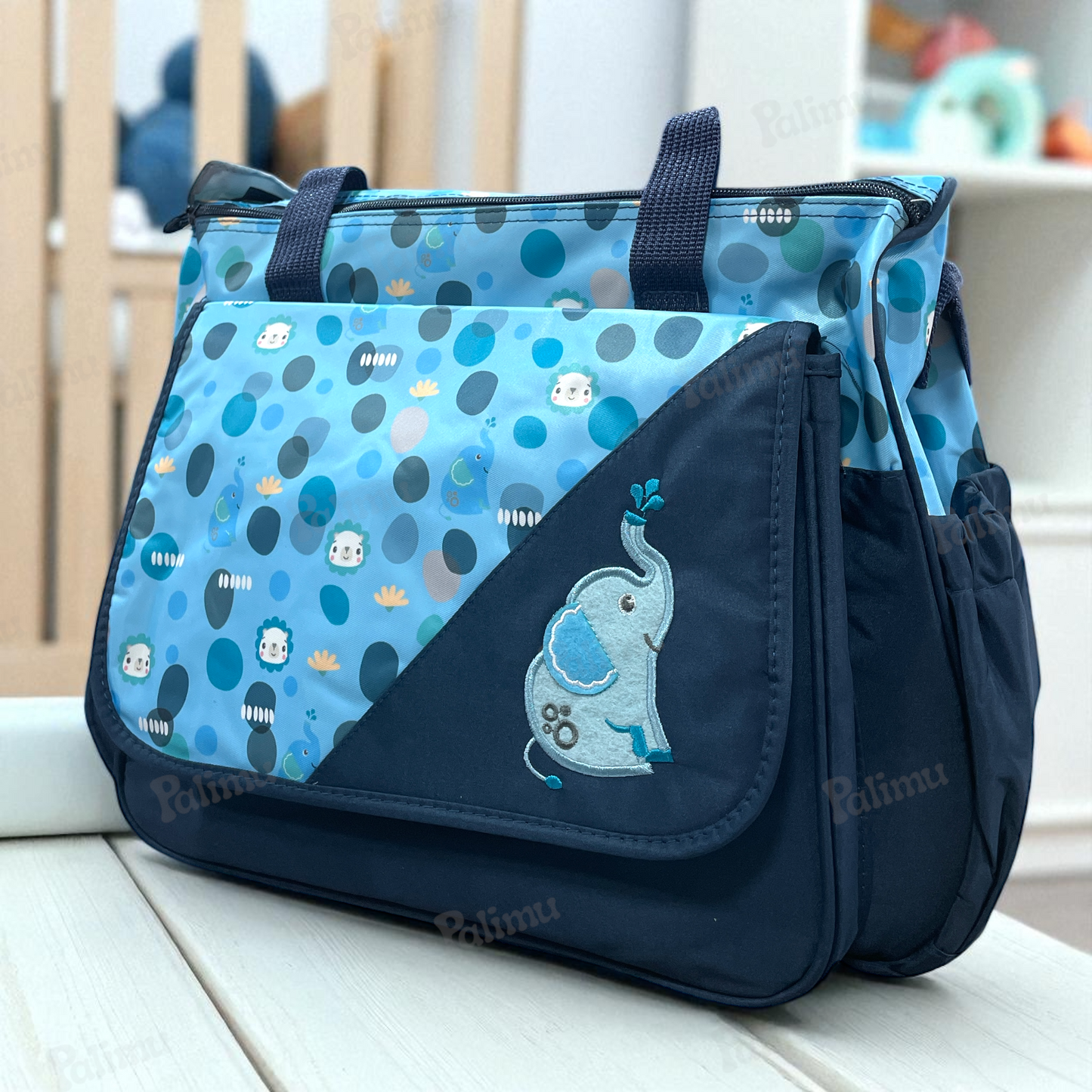 Bolso maternal elefante azul