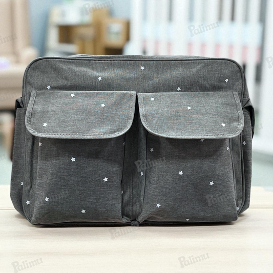 Bolso maternal Gris con estrellas