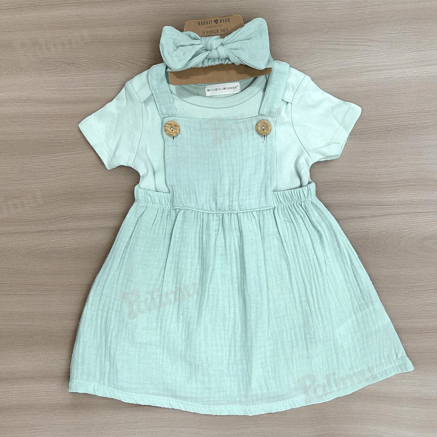 Jardinera de algodón + body + cintillo