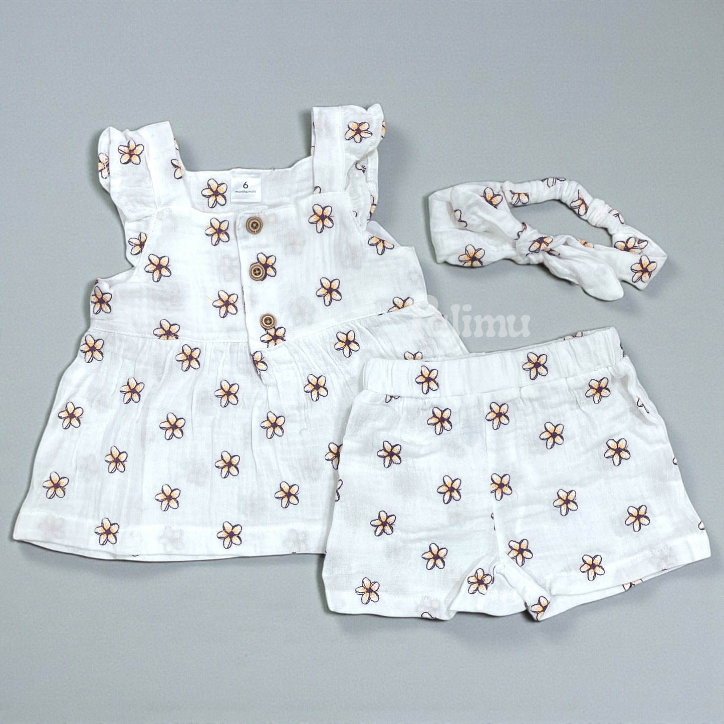 Conjunto polera, short + cintillo verano