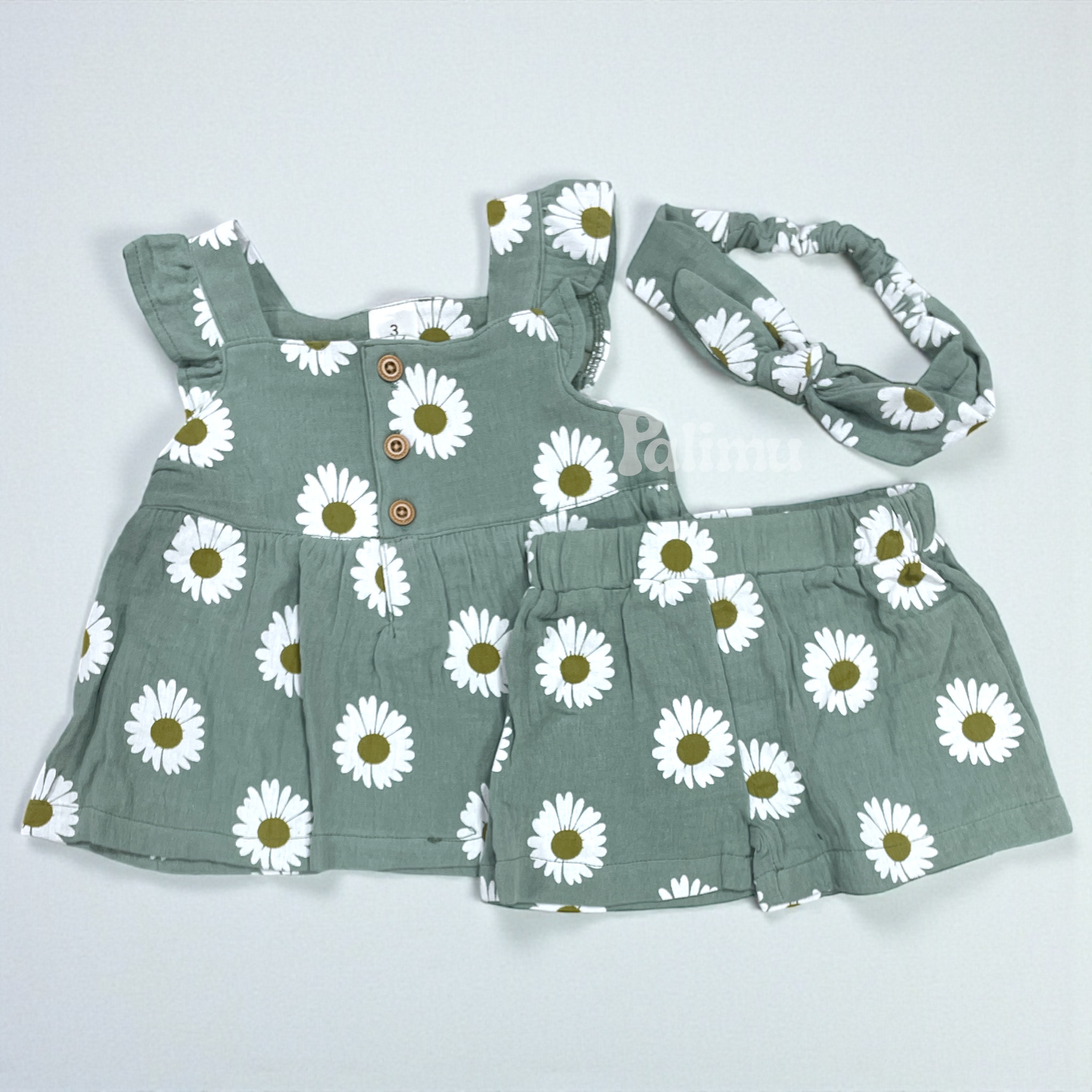 Conjunto polera, short + cintillo verano