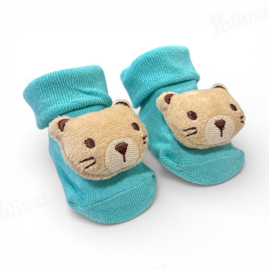 Calcetín con peluche 0-6m, variedad de colores