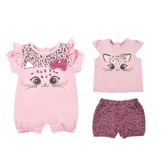 Conjunto 3 piezas beba, Rosa